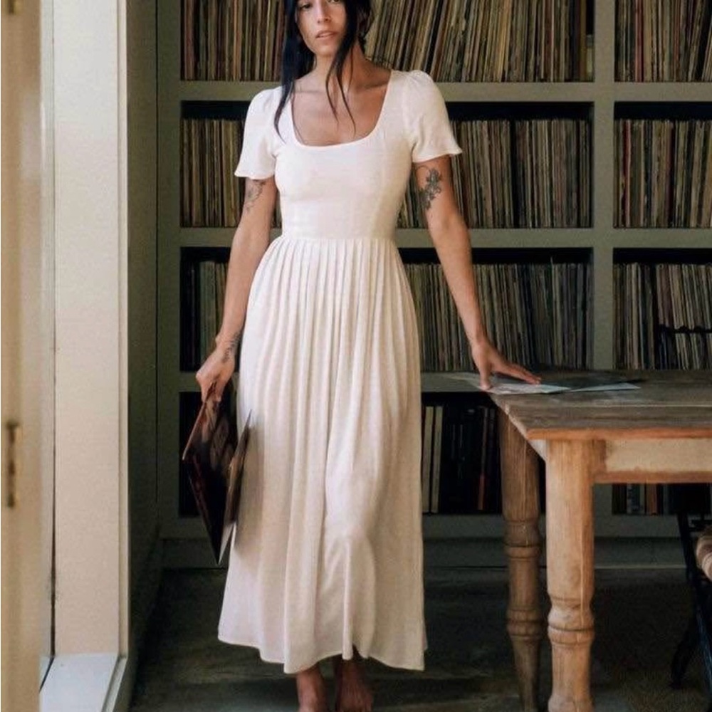 Christy Dawn Cream Midi Dress